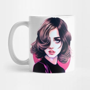 Ana de Armas Retro Vintage Modern Pop Art Design, Pink with Neutral Pastel Color Tones Mug